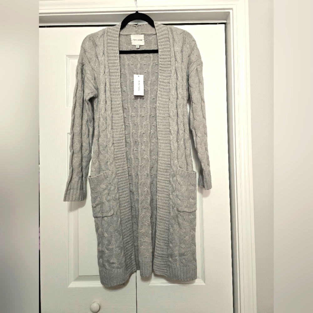 🆕️ Pink Rose Gray Cardigan Sweater